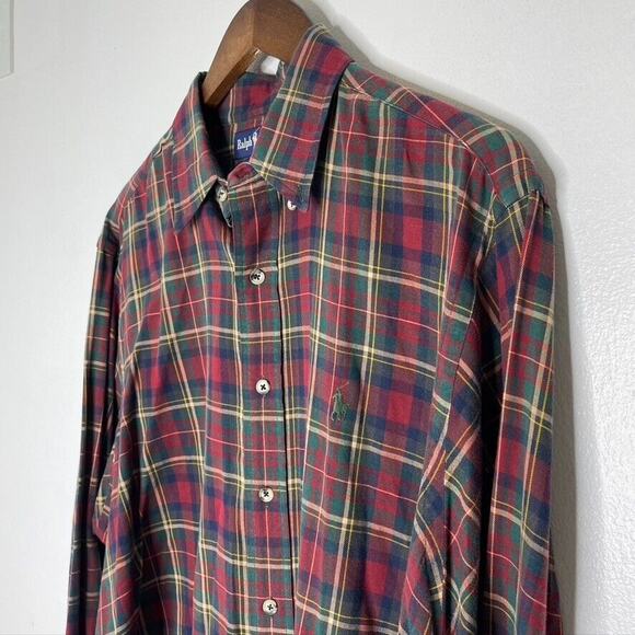 Ralph Lauren Red Checkered Plaid Patterned Button Long Sleeve Size XL Men's - Picture 2 of 6